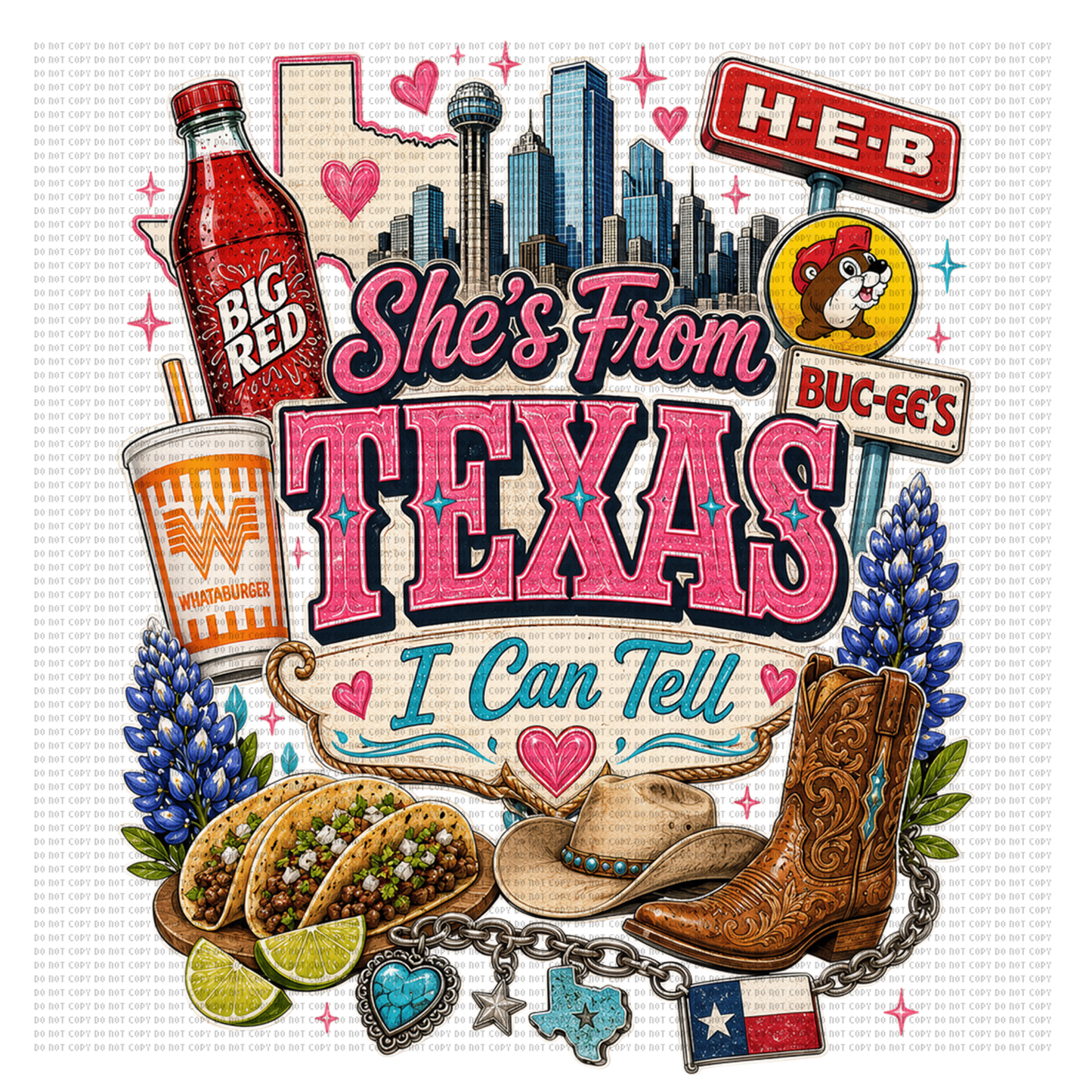 She’s from Texas big red design 2 dtf transfer