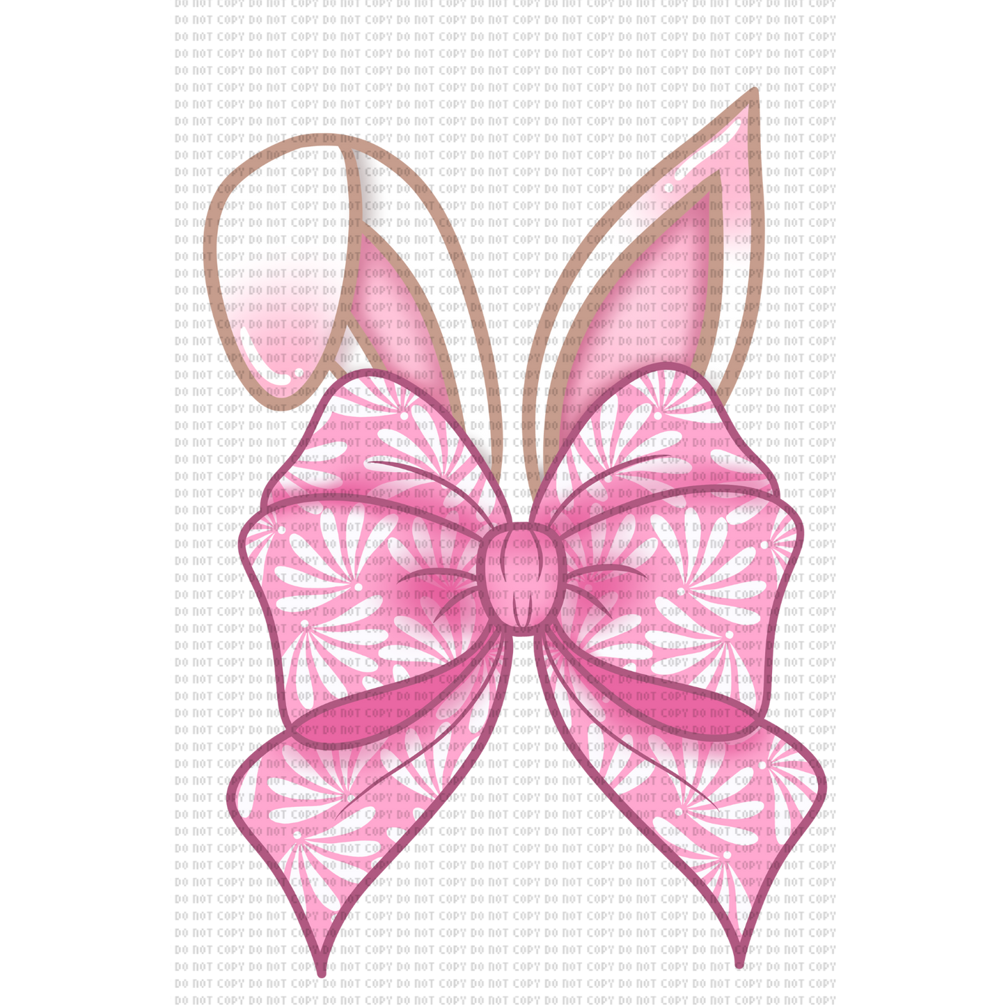 BUNNY EARS WITH BOW DTF TRANSFER