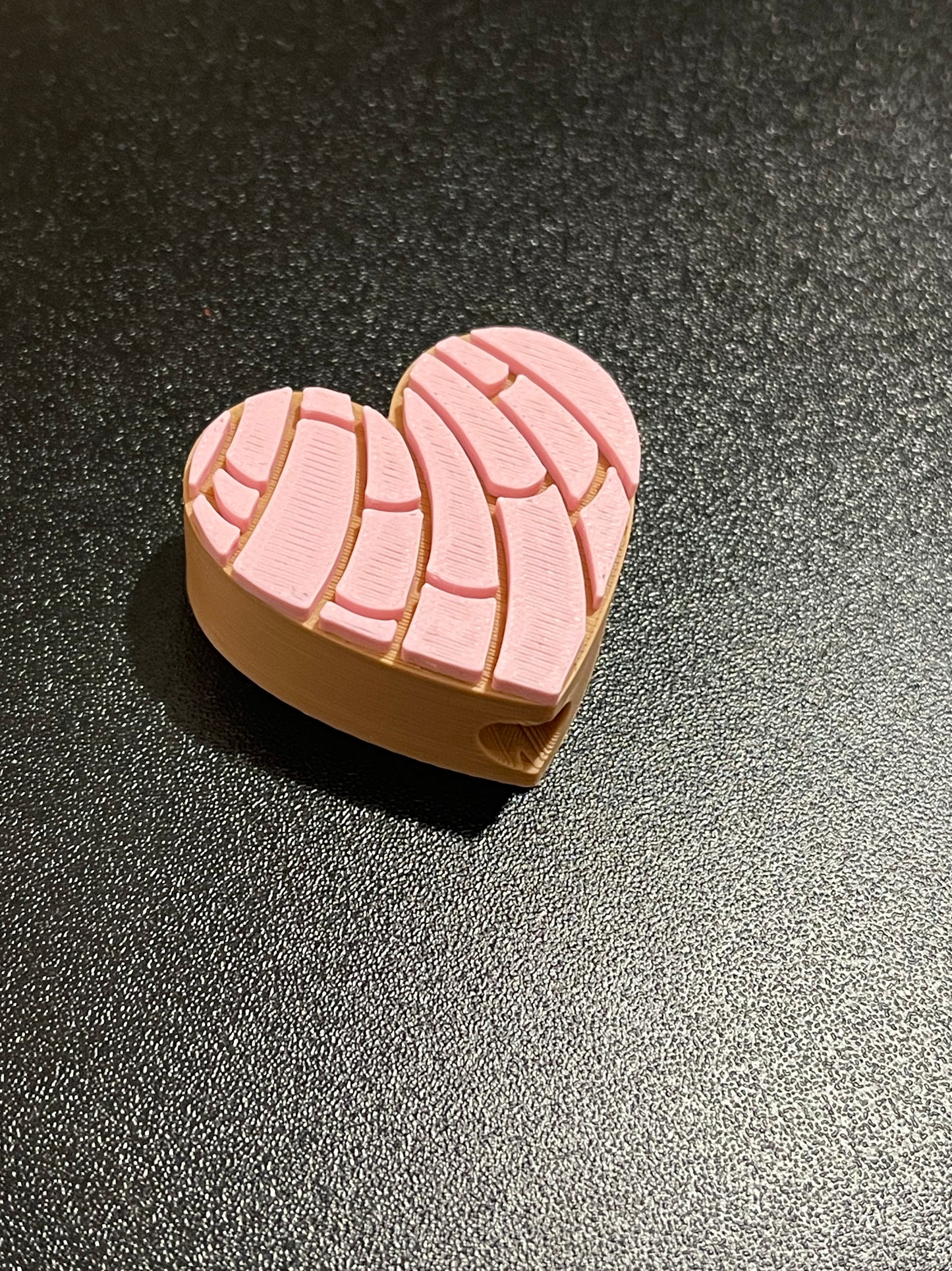 Heart pink concha straw topper standard size