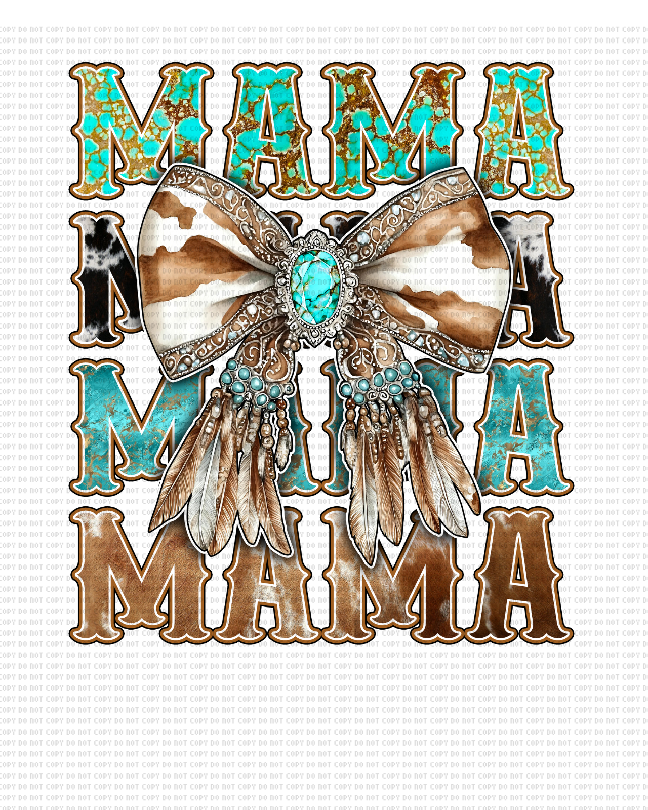 Retro western mama DTF transfer