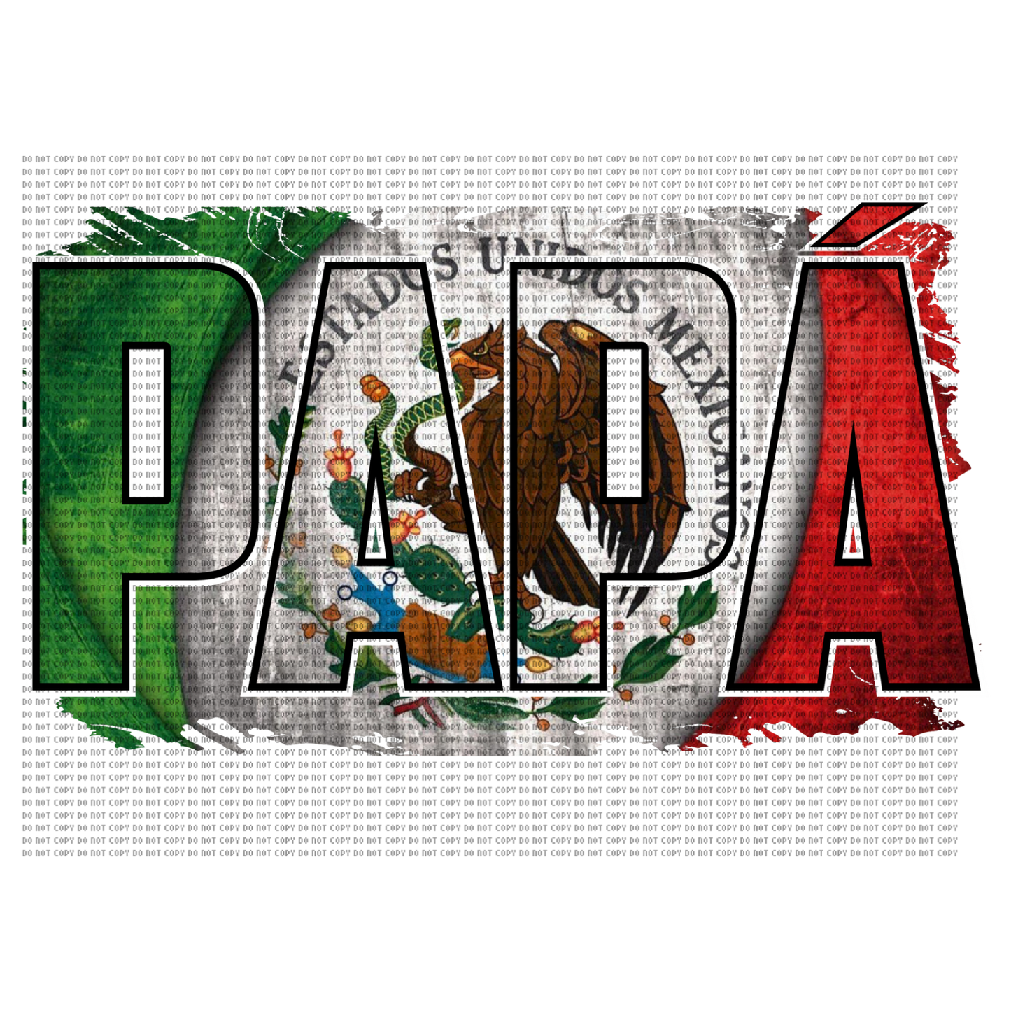 Papa distress Mex flag DTF transfer