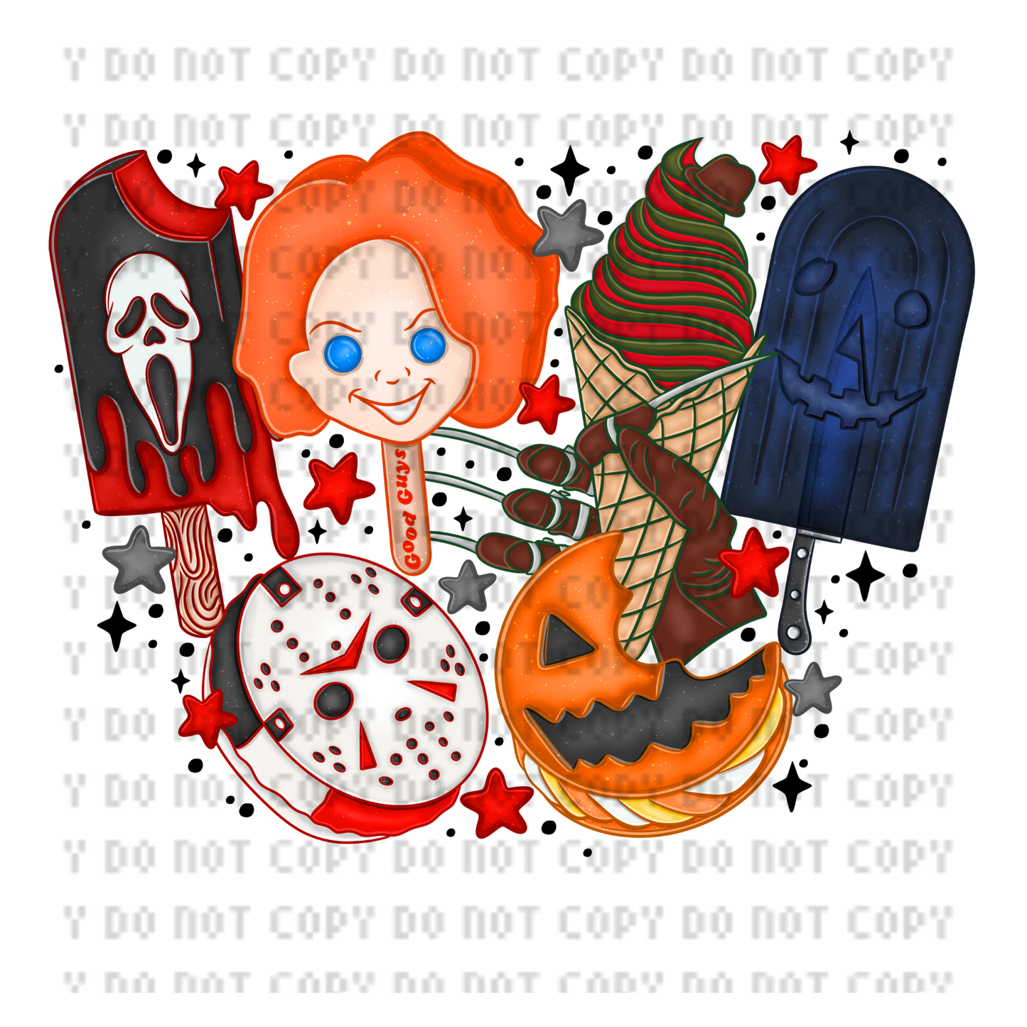ICE CREAM HORROR POPS DTF TRANSFER