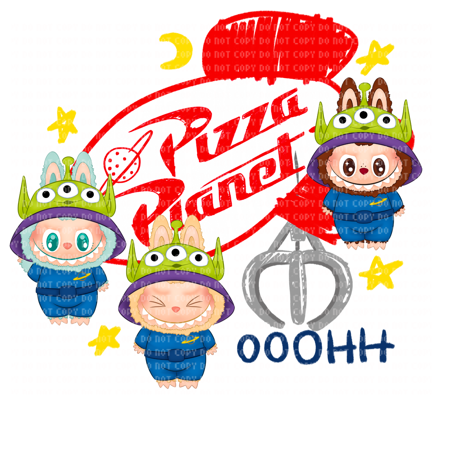 PIZZA PLANET LABUBU DTF TRANSFER