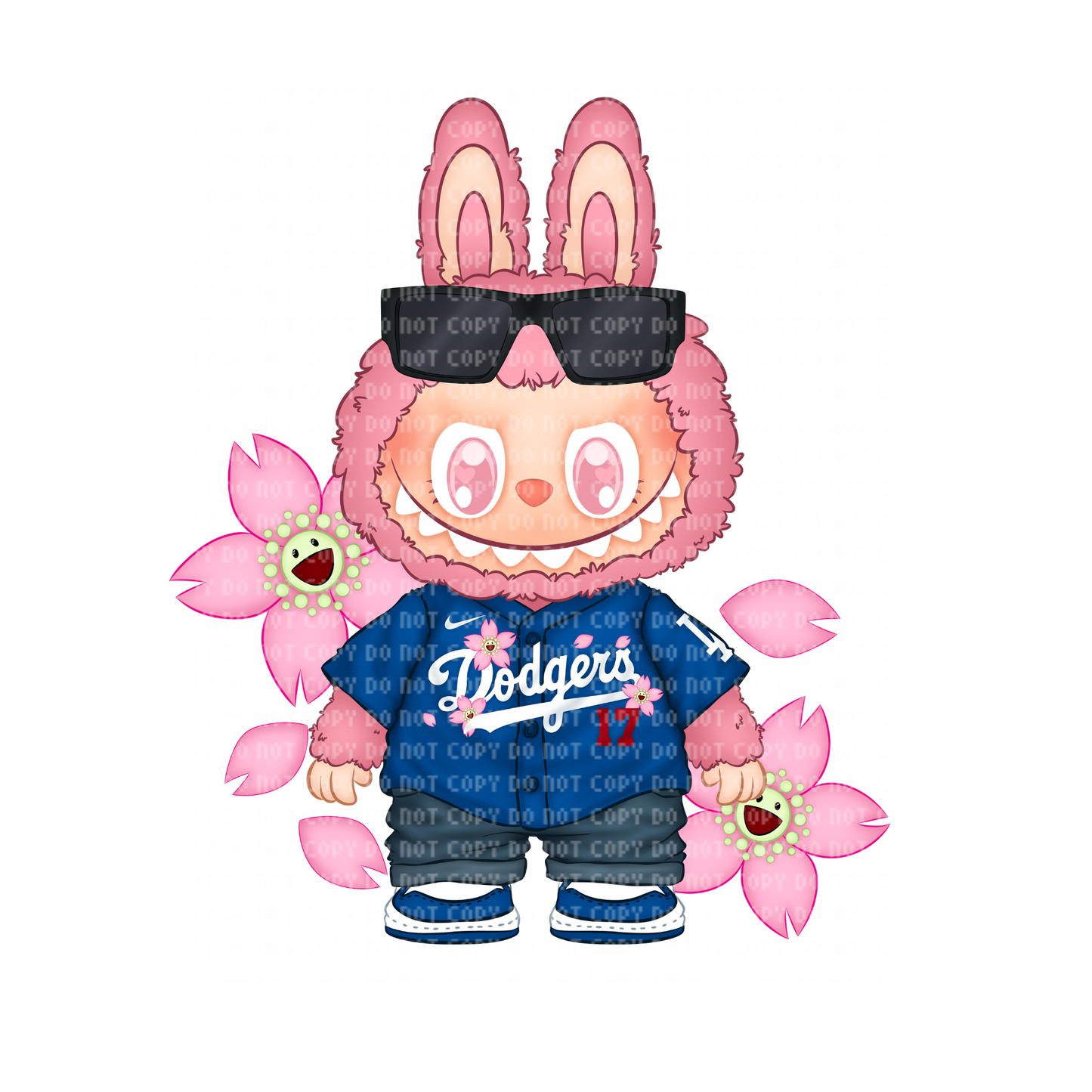 DODGERS PINK LABUBU DTF TRANSFER