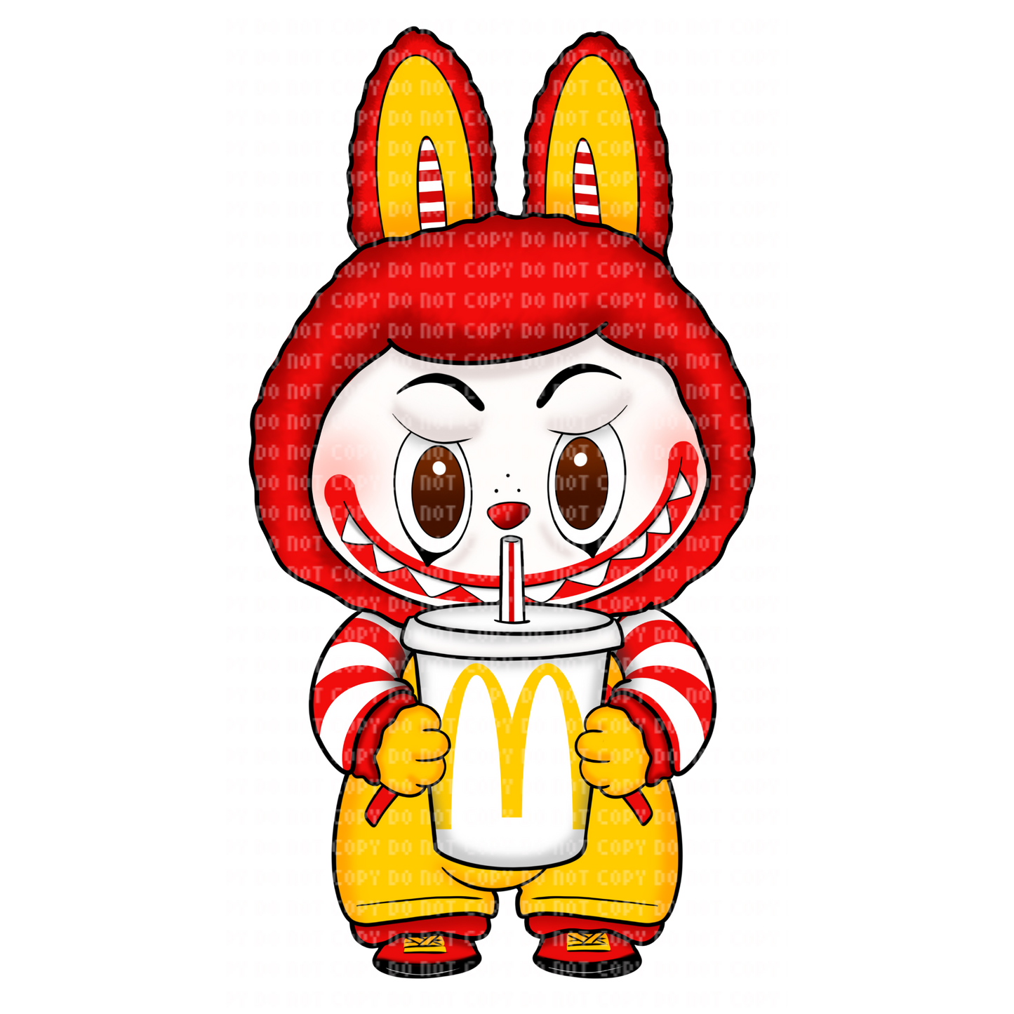 RONALD MCDONALD LABUBU W/DRINK DTF TRANSFER