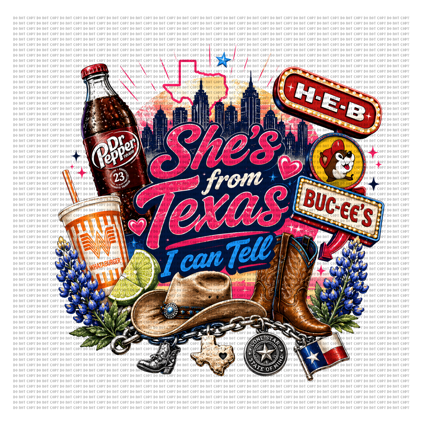 She’s from Texas Dr Pepper design 2 dtf transfer