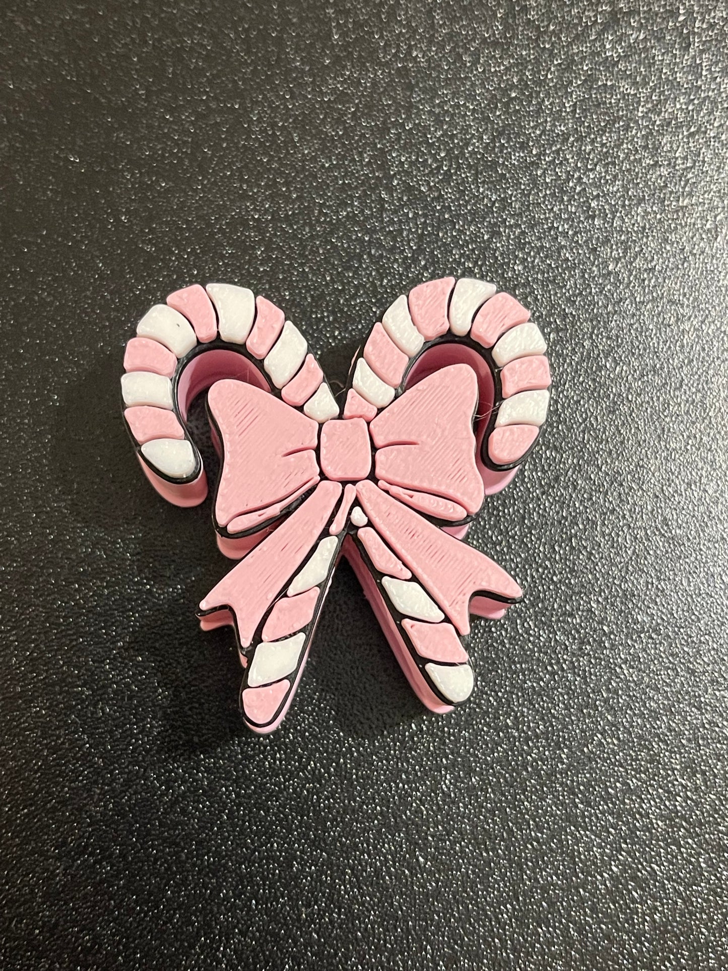 Pastel pink candy canes straw toppers