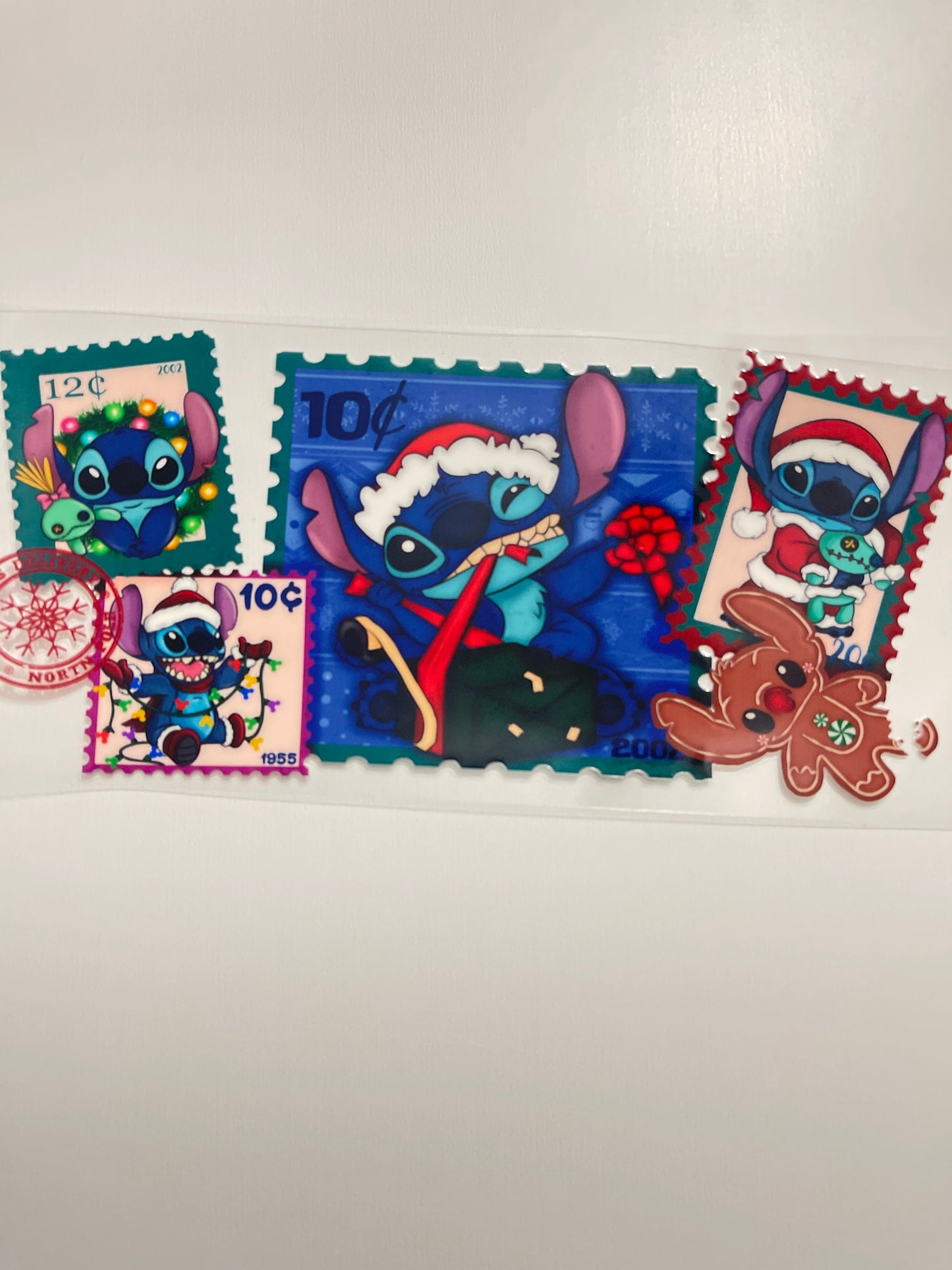 #111 Christmas stitch stamps u DTF cup wrap