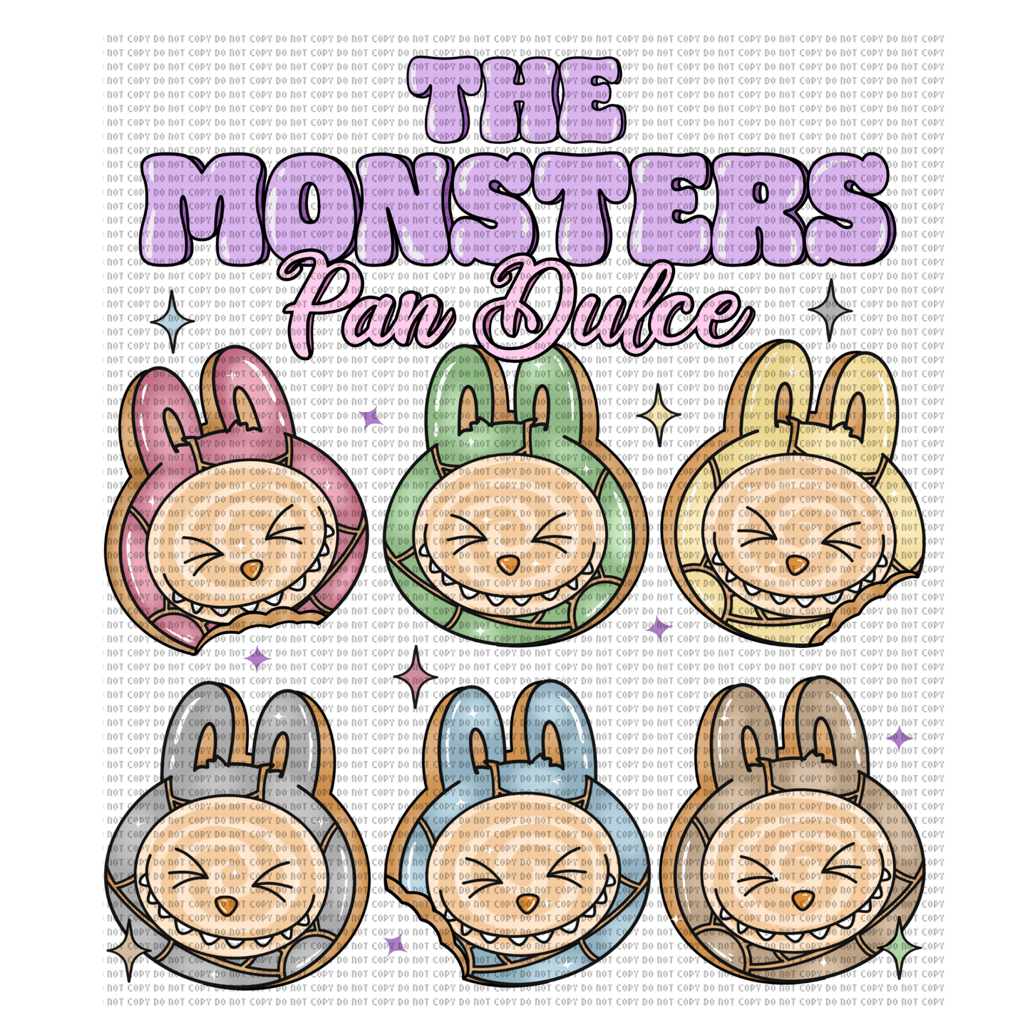The monsters pan dulce DTF transfer