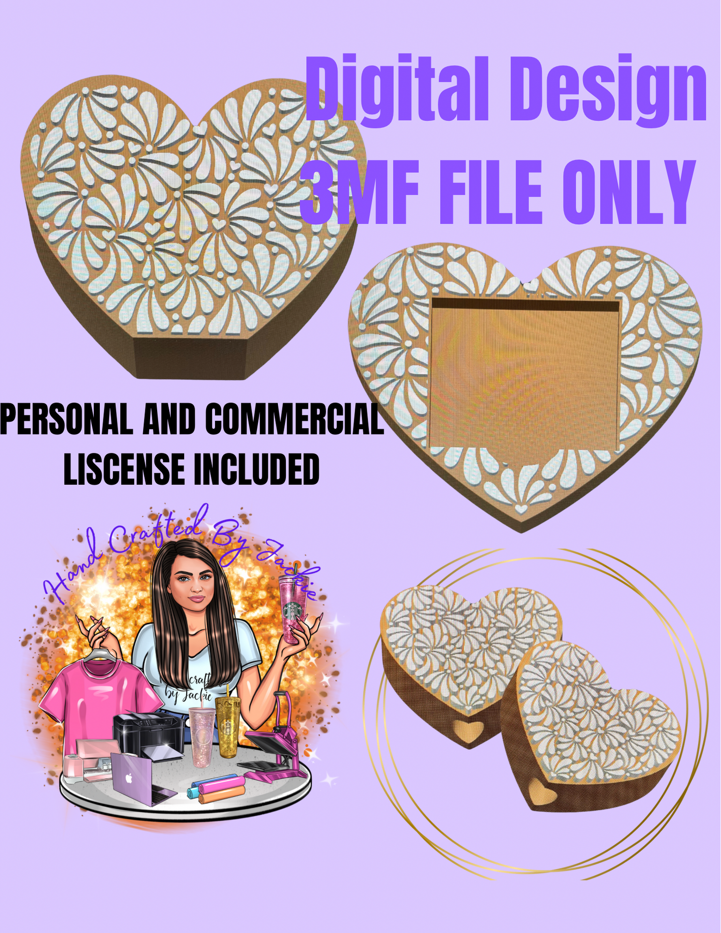 HEART TALAVERA PEN HOLDER AND POST IT NOTE BUNDLE STL FILE ONLY DIGITAL FILE