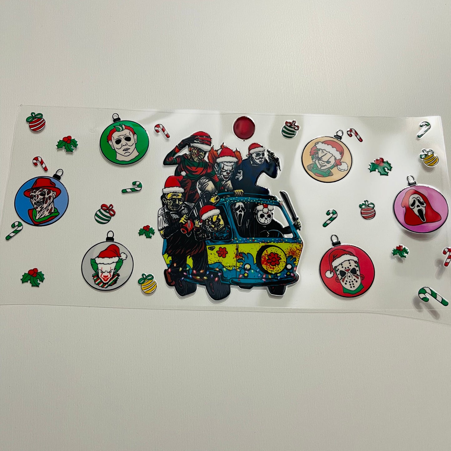 #48 Christmas horror on truck uvdtf cup wrap