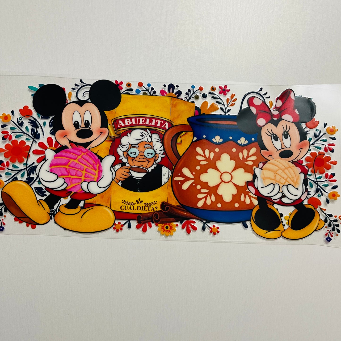 #14 Mickey & Minnie chocolate abuelita uvdtf cup wrap