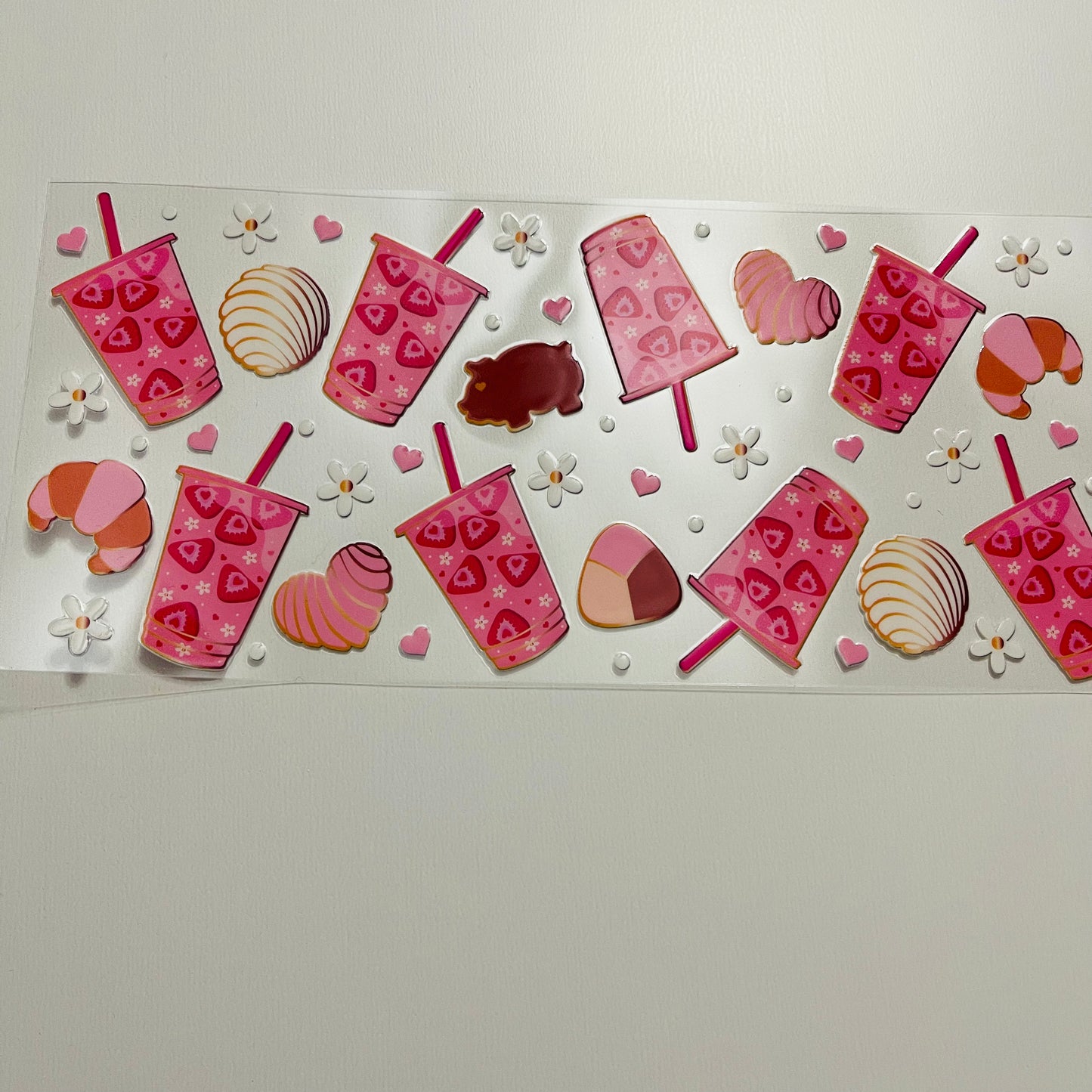 #77 pink fresa cup uvdtf cup wrap