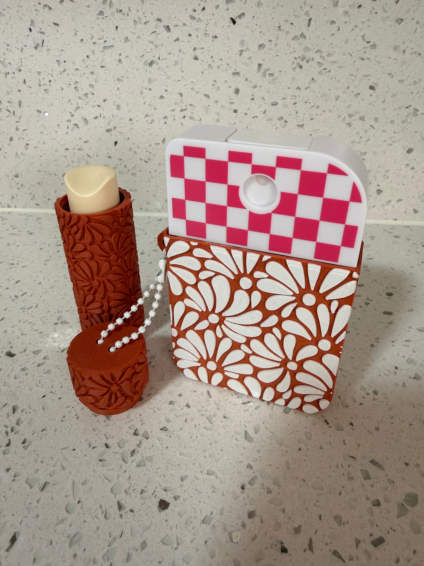 Set Talavera keychain handsanatizer & lip balm w/can opener case