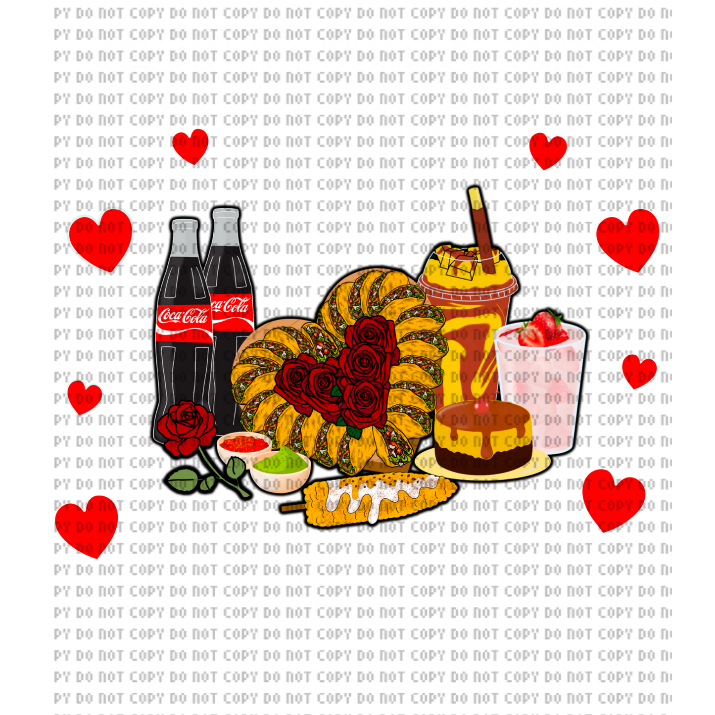 WHITE LETTERS CALORÍAS DE AMOR NO CUENTAN VALENTINE DTF TRANSFER