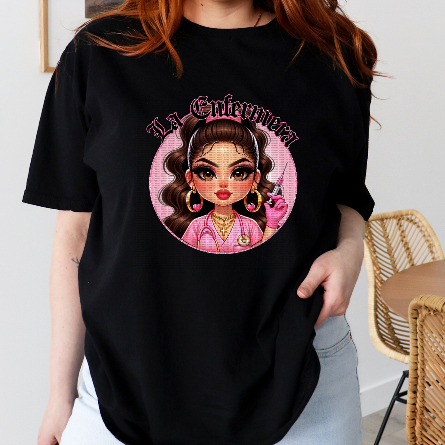 ENFERMERA BLACK T SHIRT