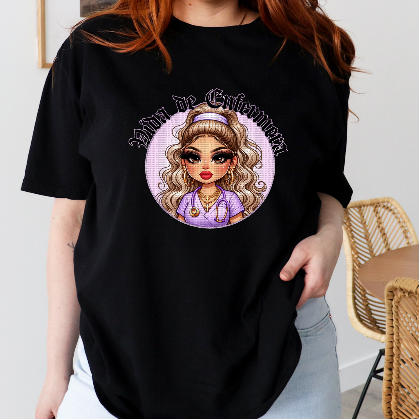 ENFERMERA BLACK T SHIRT