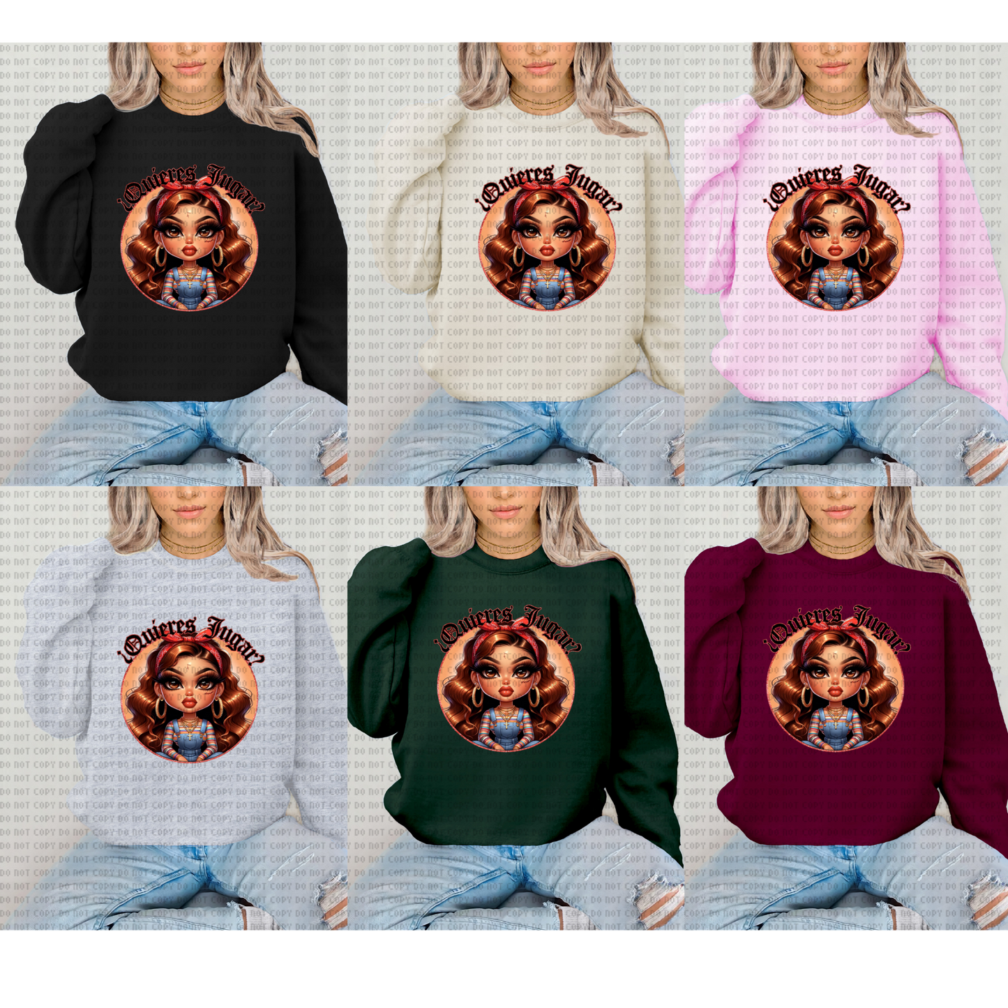QUIERES JUGAR? ADULT UNISEX CREWNECK SWEATER