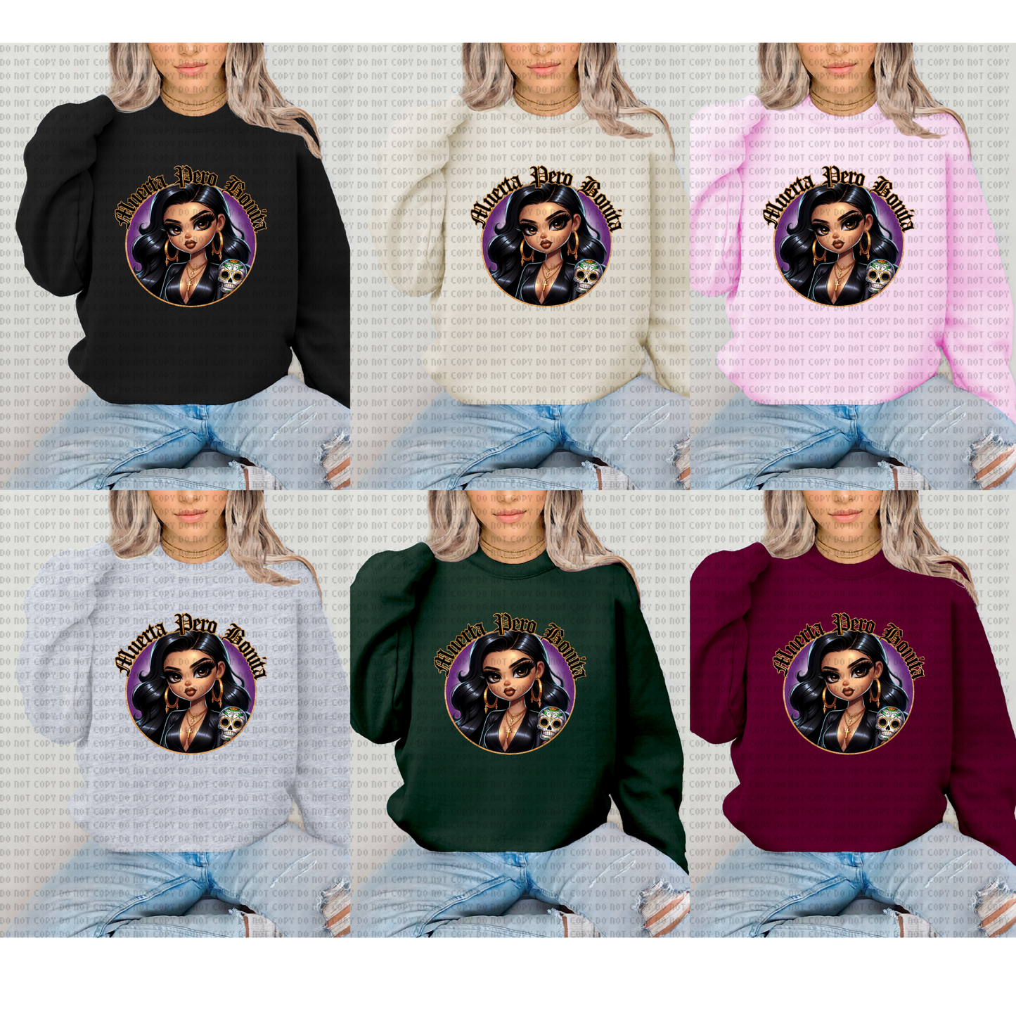 MUERTA PERO BONITA UNISEX CREWNECK SWEATER
