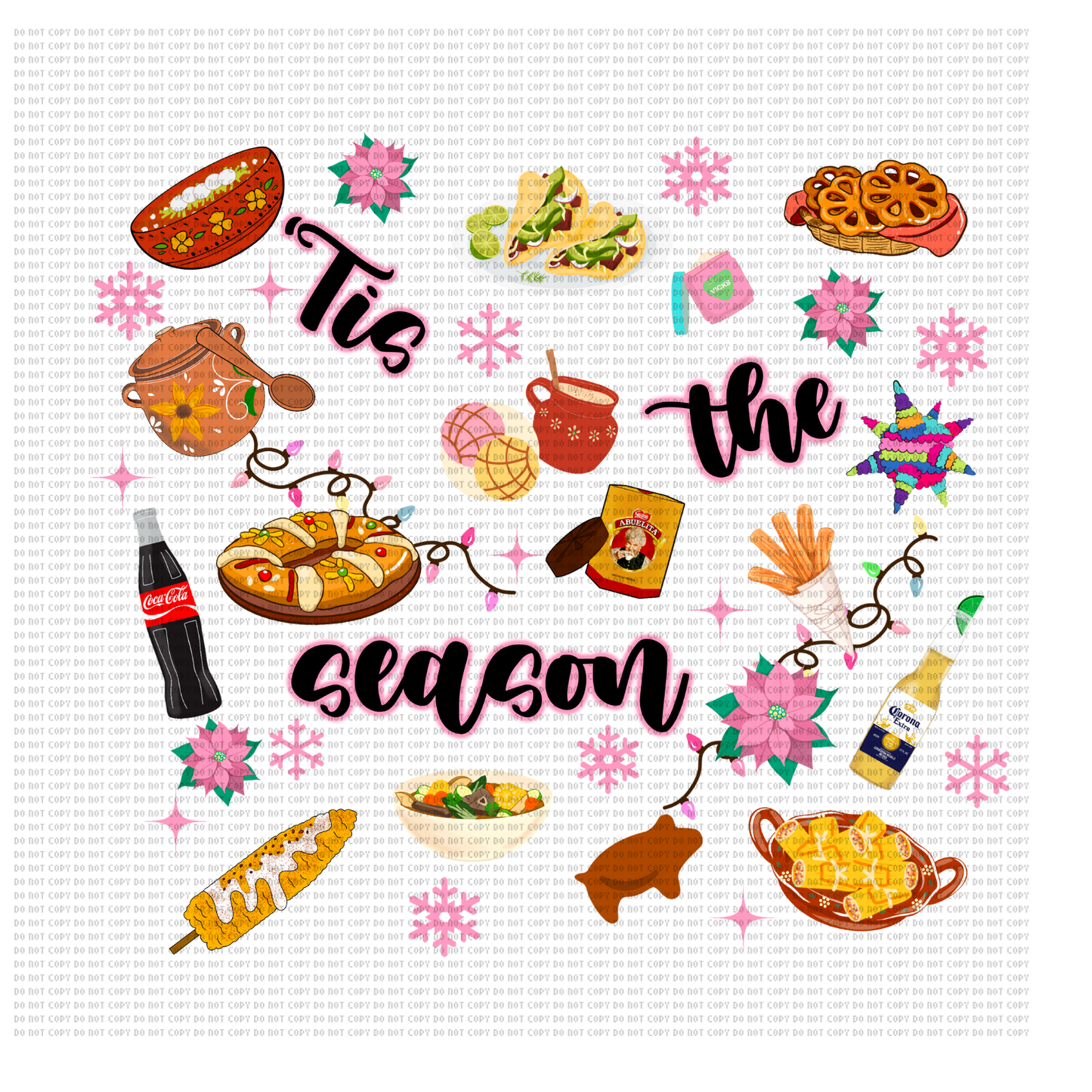 TIS THE SEASON MEXICAN FOOD DTF TRANSFER