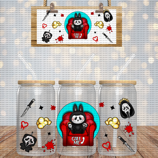 GHOST FACE LABUBU RED COUCH CUP WRAP