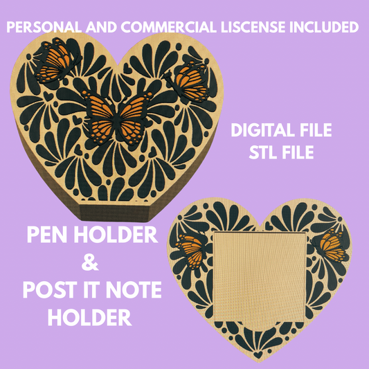 monarch butterfly pen holder and post it note holder digital file only stl file