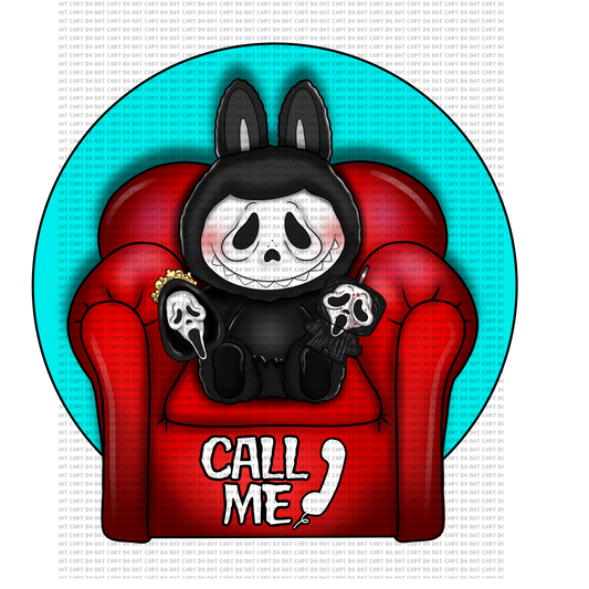 LABUBU GHOSTFACE RED COUCH DTF TRANSFER