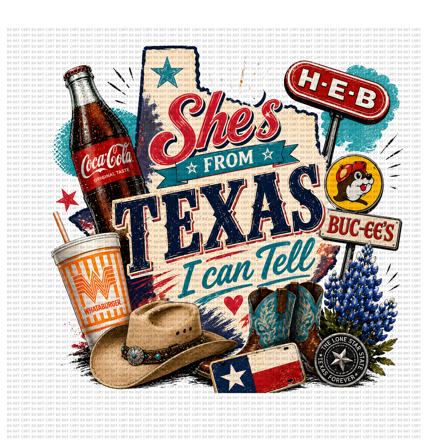 She’s from Texas coke design 4 dtf transfer
