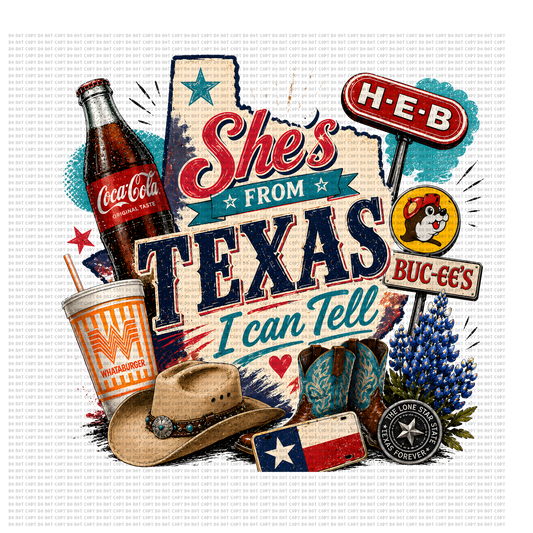 She’s from Texas coke design 4 dtf transfer