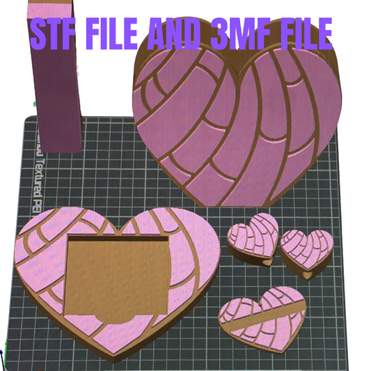 Heart concha pen holder , post it note , straw toppers & keychain bundle STL file digital file only