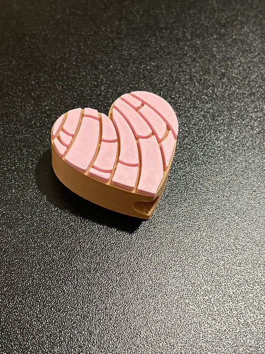 Heart pink concha straw topper standard size