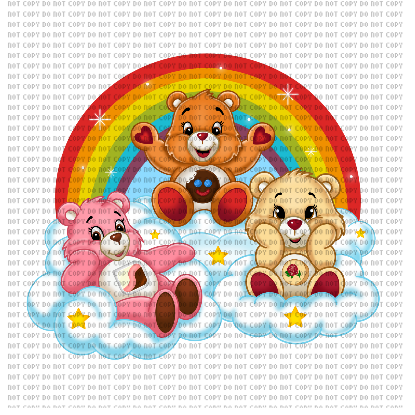 RAINBOW CARE BEARS DTF TRANSFER