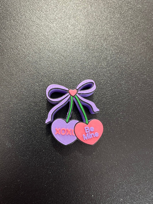 Xoxo/be mine cherry straw topper standard size