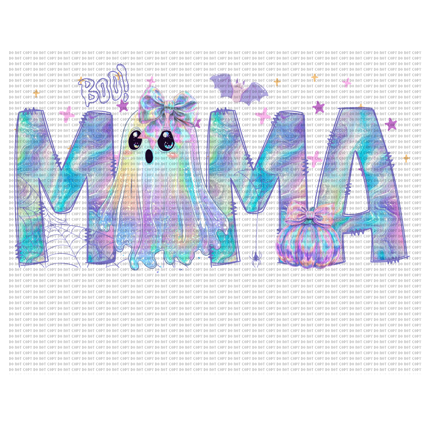 Iridescent mama DTF transfer