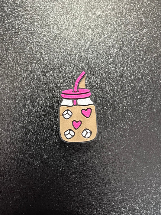 Coffee with hearts straw topper standard size