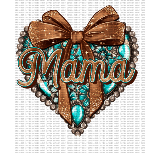Western mama heart DTF transfer