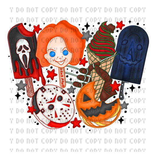 ICE CREAM HORROR POPS DTF TRANSFER