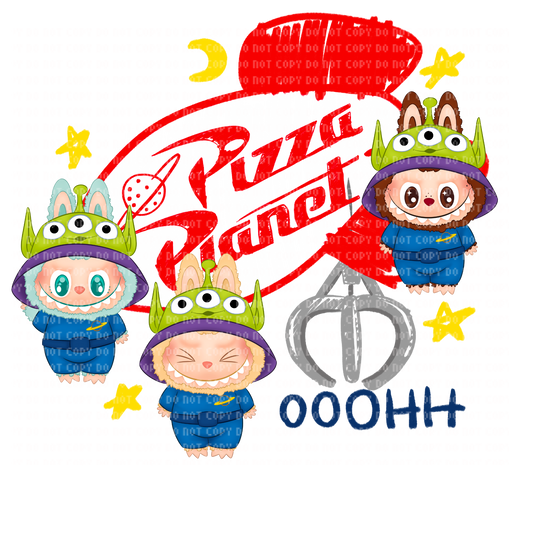 PIZZA PLANET LABUBU DTF TRANSFER