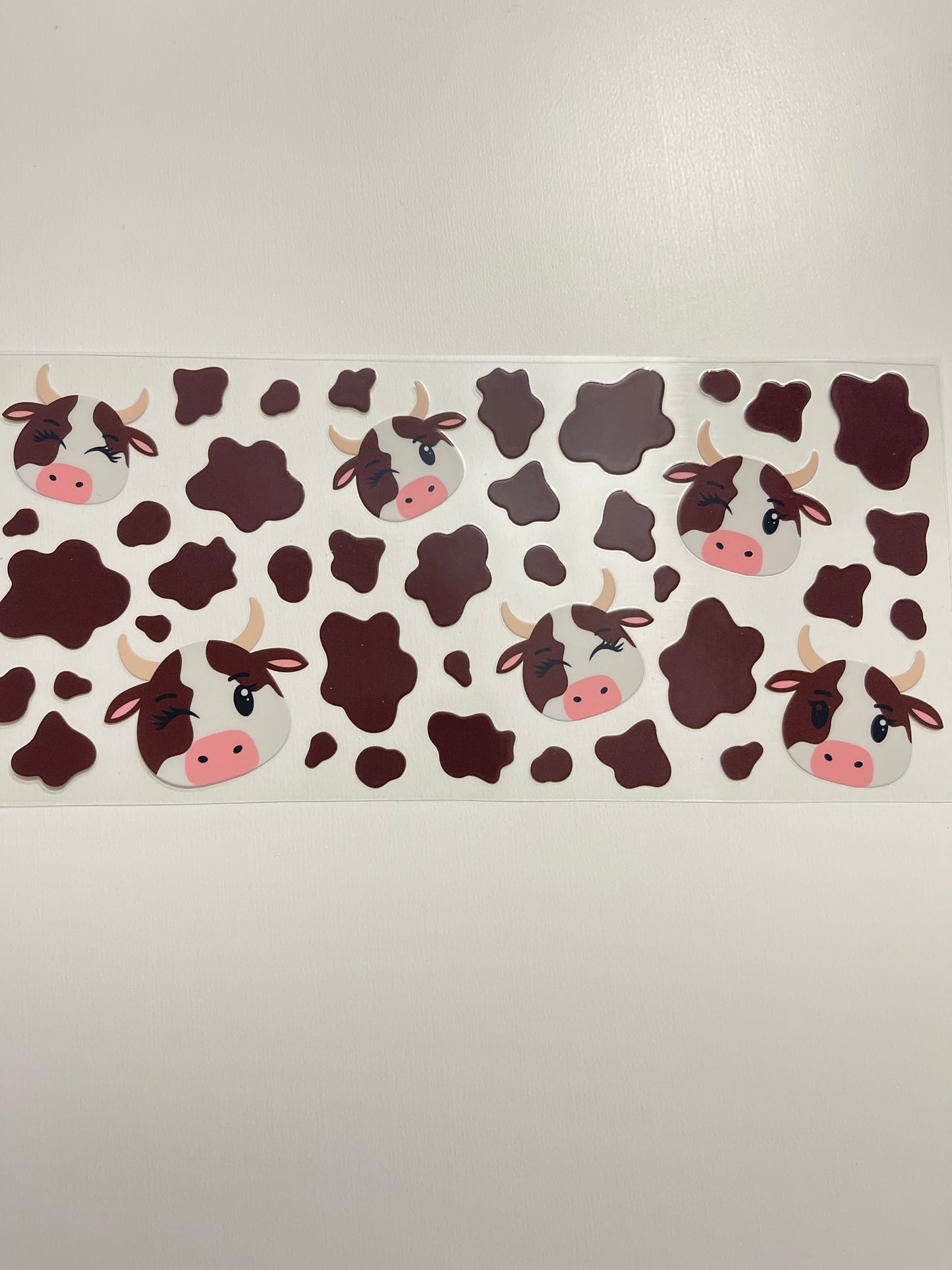 #117 cute cows w/ brown prints uvdtf cup wrap