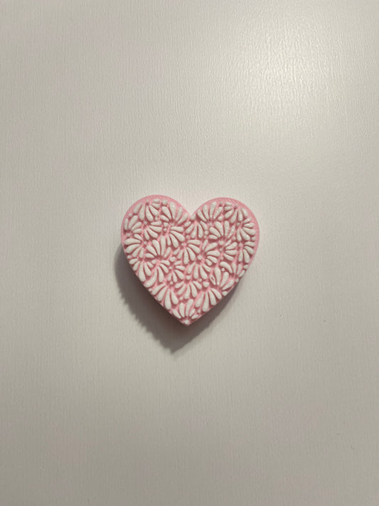 Pink heart w/ Talavera straw topper standard size (8mm)