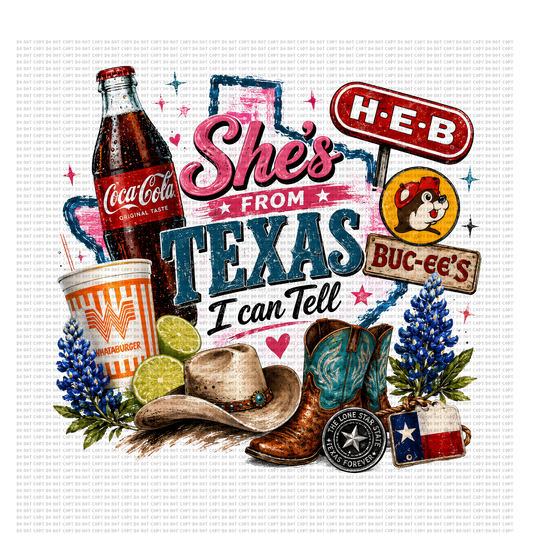 She’s from Texas coke design 3 dtf transfer