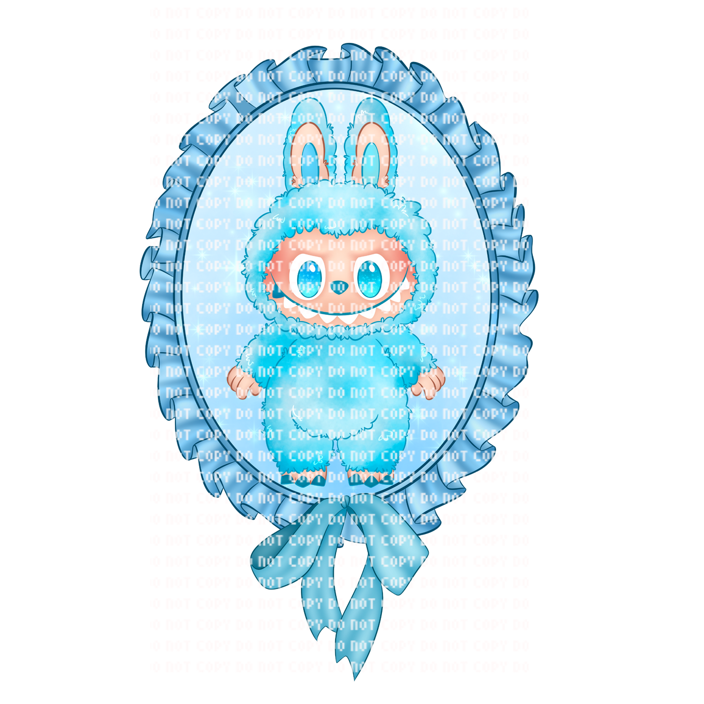 BLUE FRAME LABUBU DTF TRANSFER