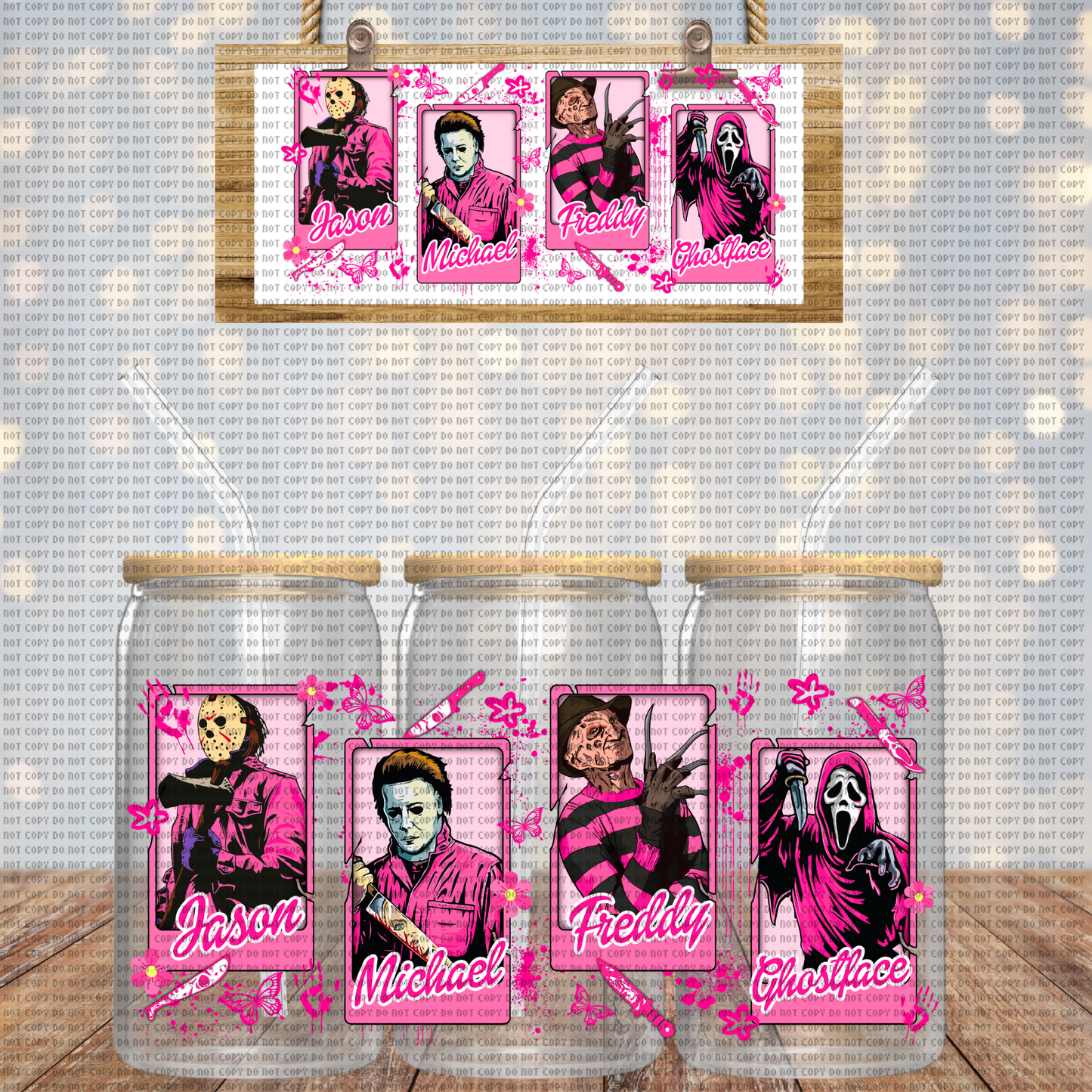 PINK HORROR CARDS DESIGN #2 CUP WRAP