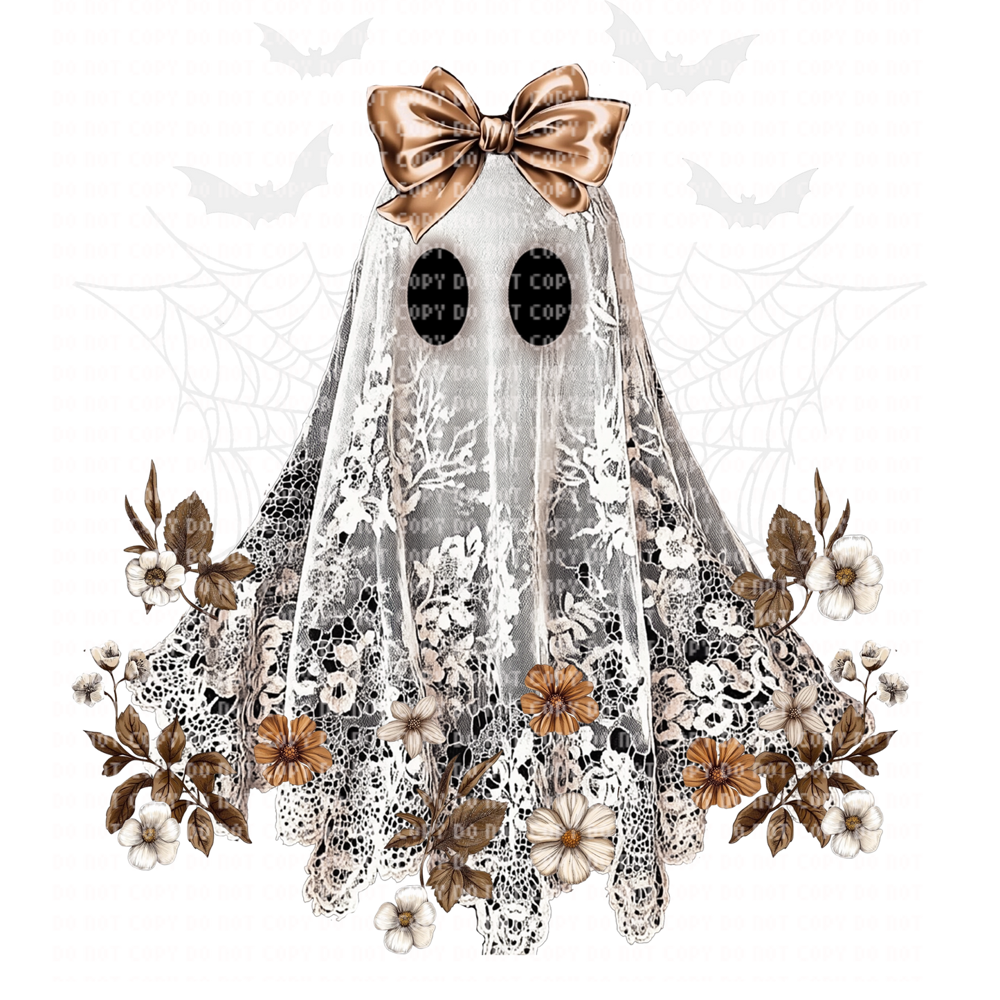 White/BROWN GHOSTY DTF TRANSFER