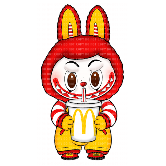 RONALD MCDONALD LABUBU W/DRINK DTF TRANSFER
