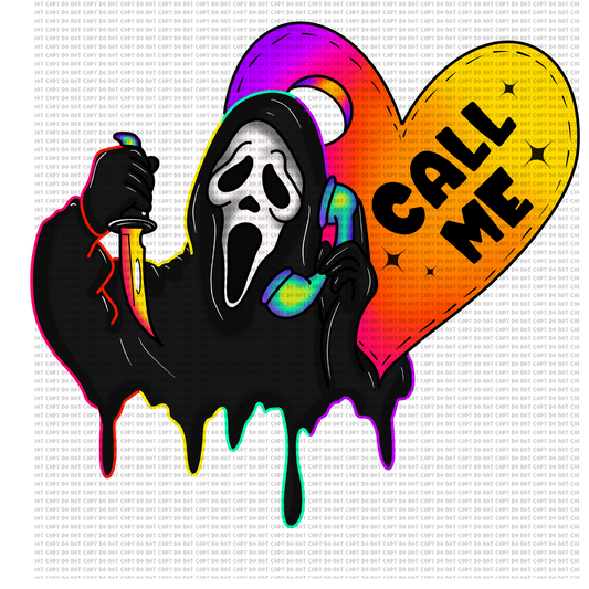 GHOSTFACE RAINBOW HEART DTF TRANSFER