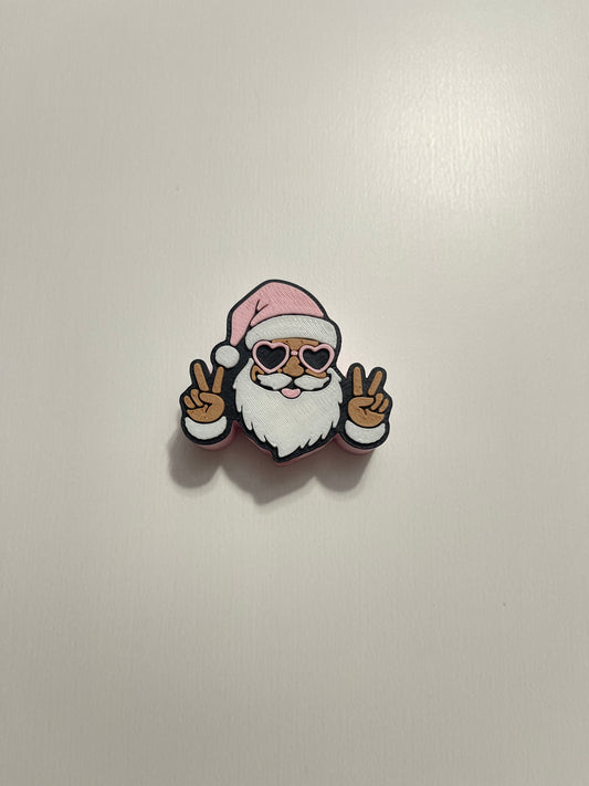 Cool pink Santa straw topper standard size (8mm)