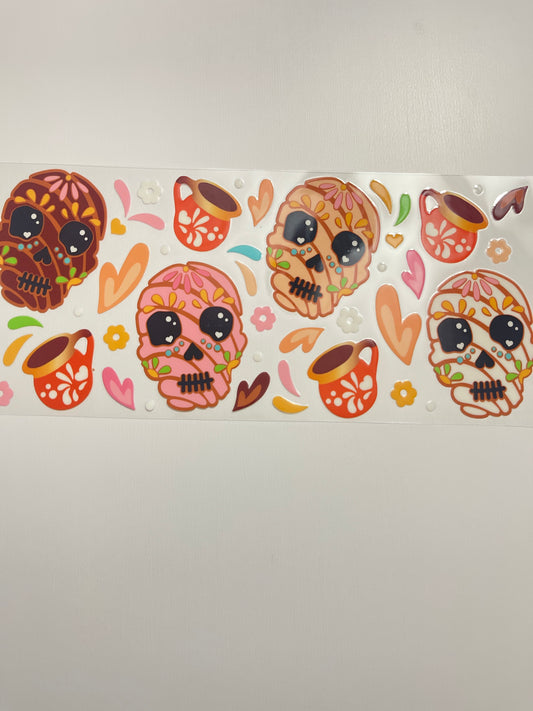 #83 día de los muertos conchas uvdtf cup wrap