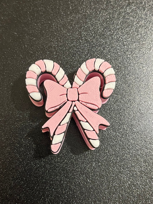 Pastel pink candy canes straw toppers