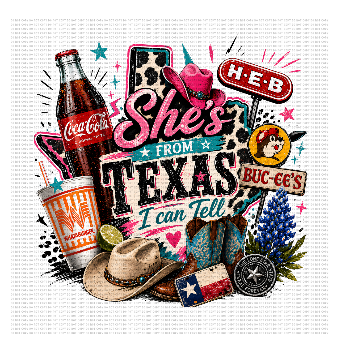 She’s from Texas coke design 1 dtf transfer